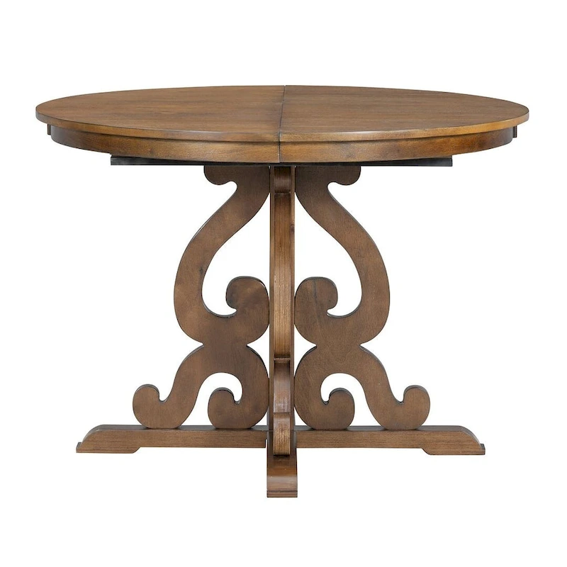 58 Traditional Extendable Dining Table Set with 4 Upholstered Chairs