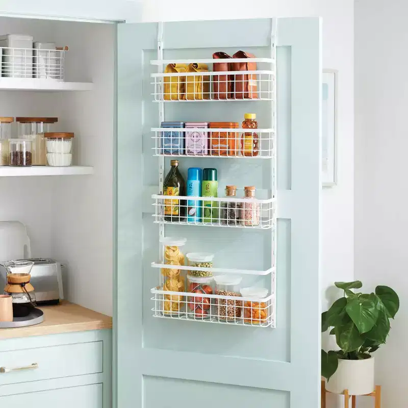 Steel Powder-Coated 4-Tier Over-Door Storage Rack 17.75