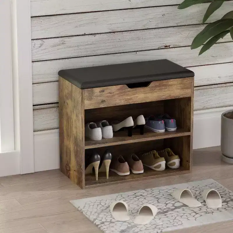 Famapy Shoe Bench Double Shelf Lightweight Modern Style