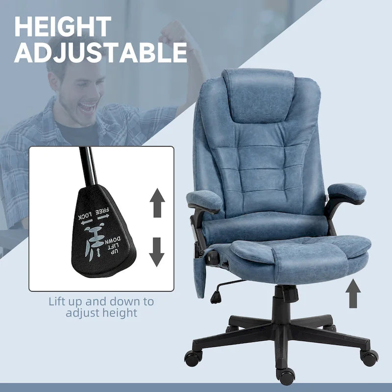 High Back Vibration Massage Office Chair with 6 Vibration Points, Beige
