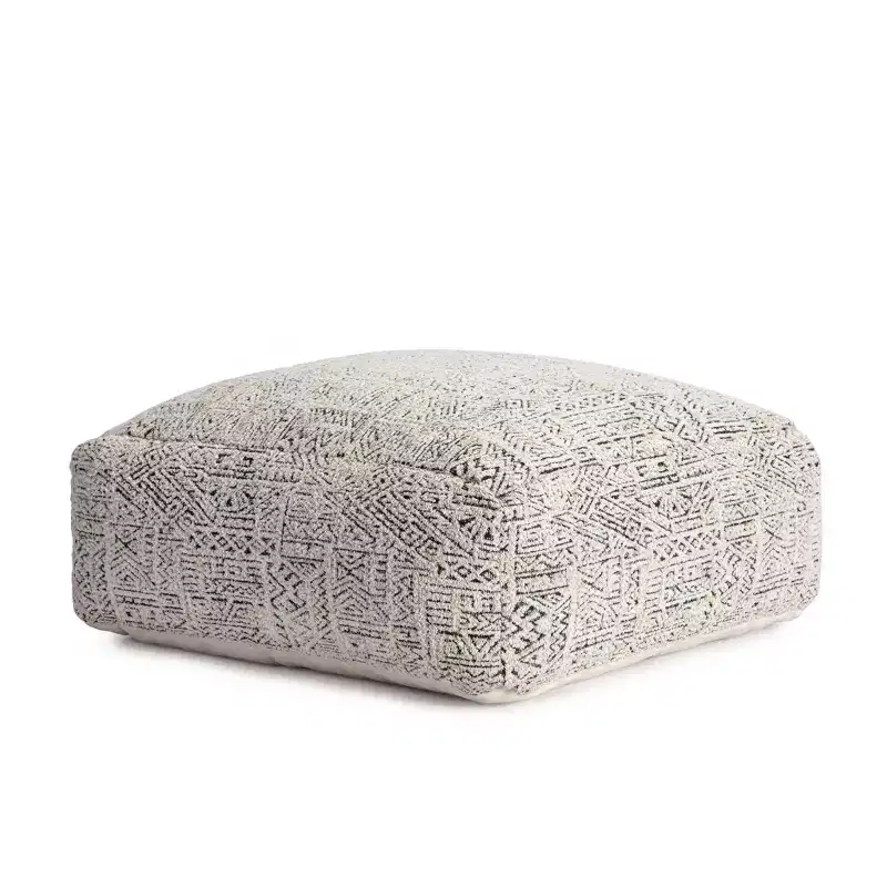 Escondido Ottoman Gray/Ivory - Anji Mountain