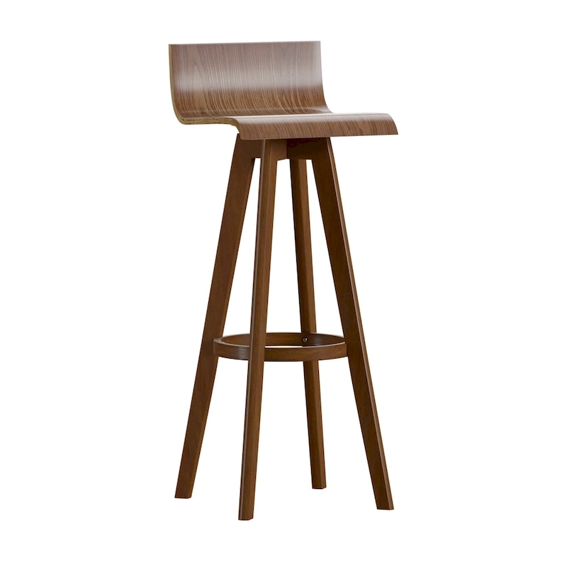 Ellery Mid-Century Modern Swivel Wood Stool (Set of 2) iNSPIRE Q Modern