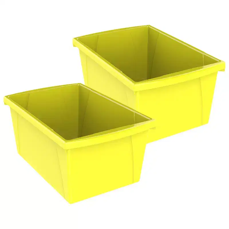Medium Classroom Storage Bin Yellow Pack of 2