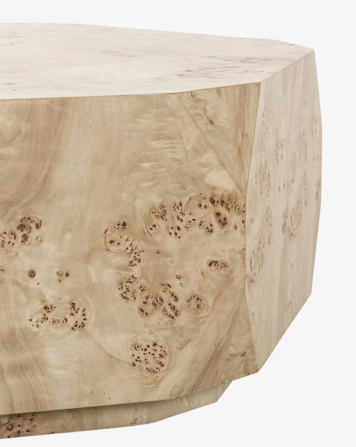Contemporary Poplar Burl Coffee Table with Rich Texture & Bold Presence for Living Room