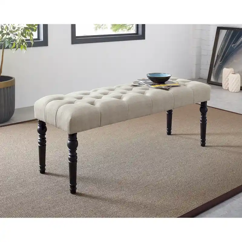 Roundhill Furniture Leviton Upholstered Dark Wash Wood 6-piece Dining Set