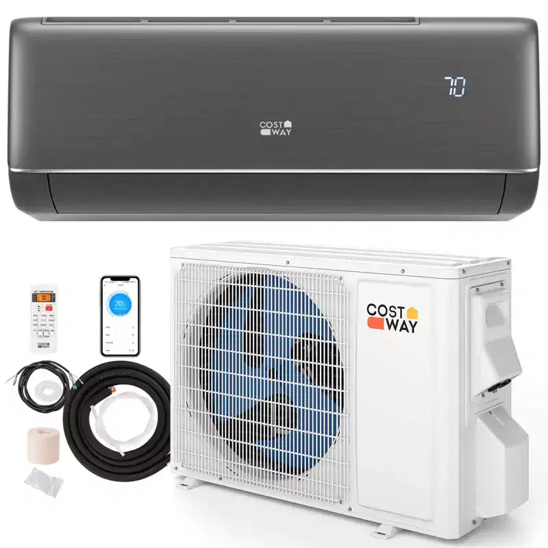 Costway 9100BTU Wifi Enabled Mini Split AC 20.5 SEER2115V Inverter Air Conditioner White/Gray