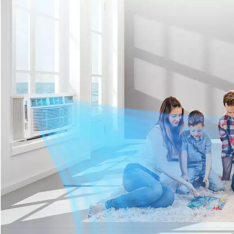 Window Air Conditioner 8000BTU AC Unit with Remote, App Control, Flexible Window Opening, 3 Cooling and Fan Speeds