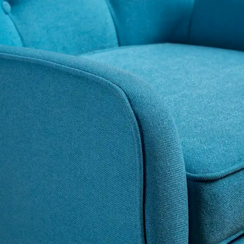 Upholstered Button-Tufted Accent Chair with Iron Hairpin Legs