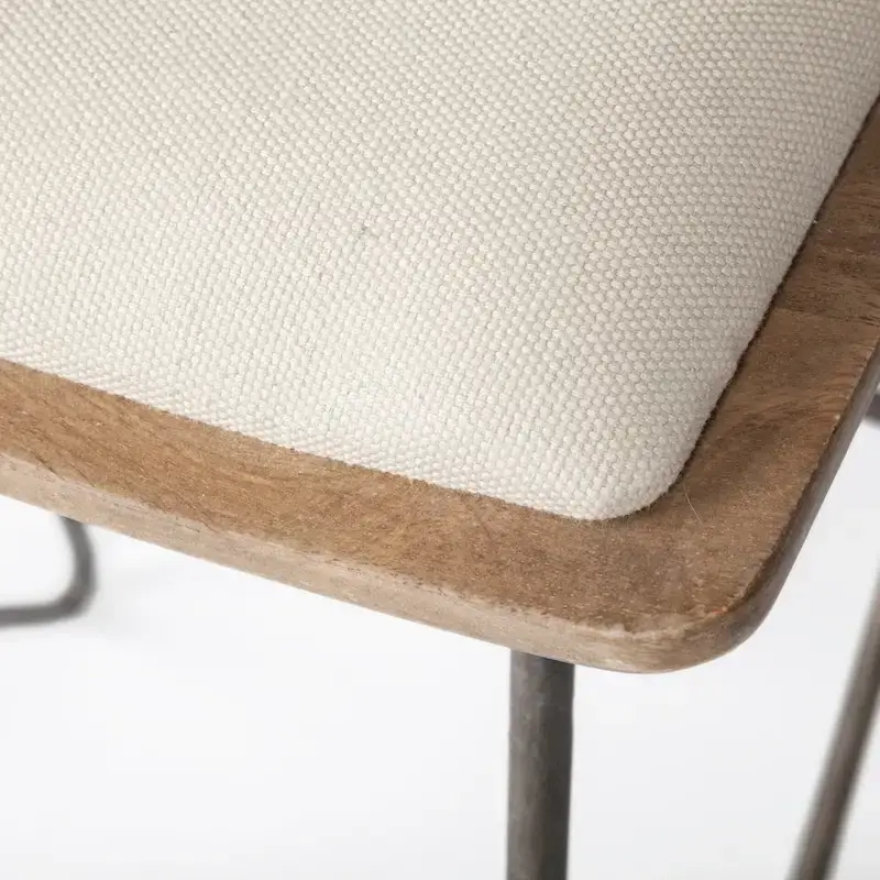 Katniss Cream Fabric Seat with Gold Metal Frame Counter Stool