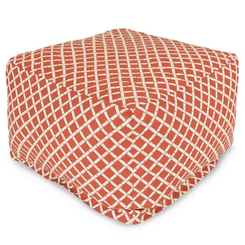 Ottoman Pouf Bamboo Burnt