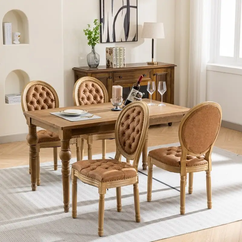 French Dining Chair with Nailhead Trim Set of 6
