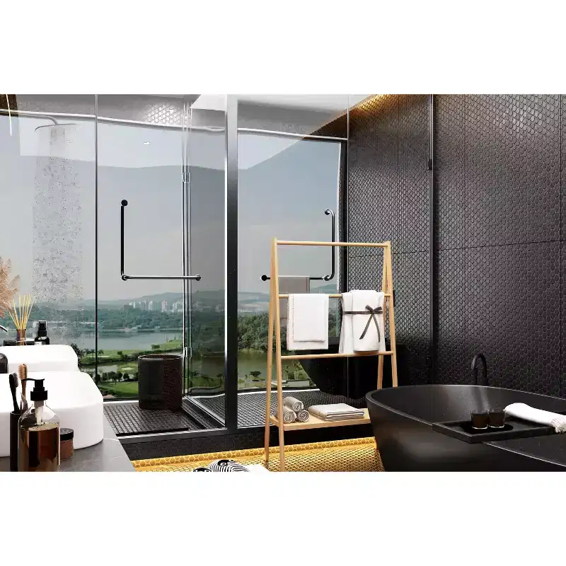 Standing Towel Rack, Floor Towel Rack with Bottom Storage Shelf, Natural Texture, Freestanding Display Rack for Laundry Room, Bathroom