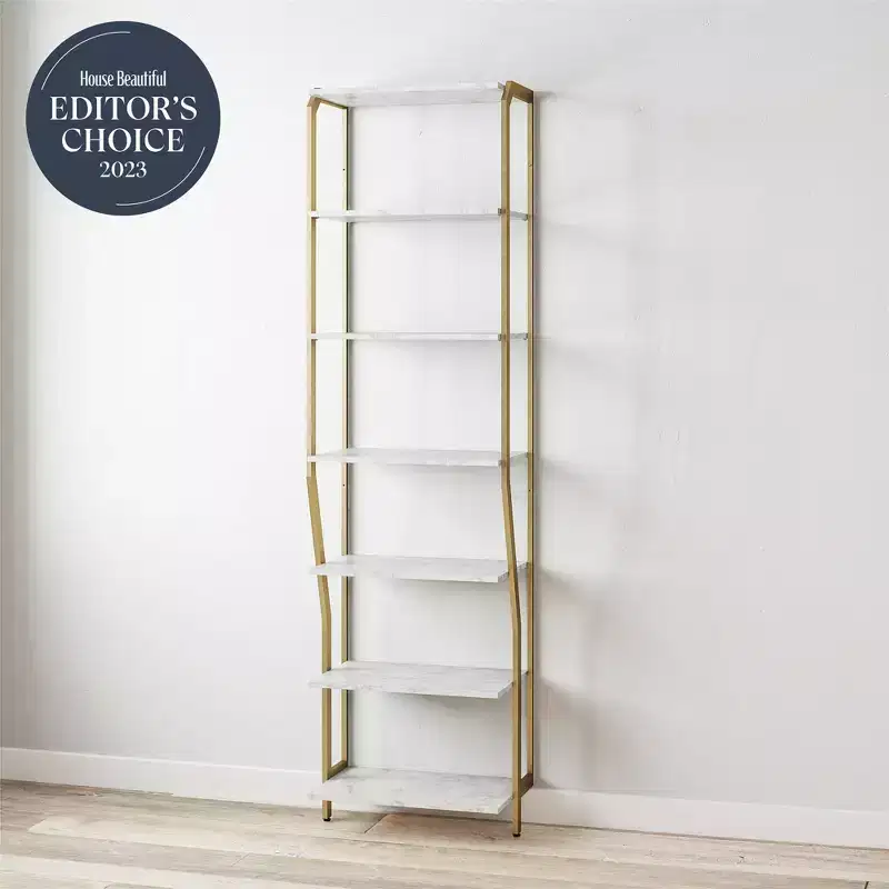 Gwyneth Closet - Shelves, White Faux Marble and Golden Bronze