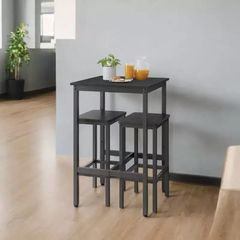 Bar Table - Small Kitchen Dining Table, High Top Pub Table.23.6 x 23.6 x 36.2 - Inch Height Cocktail Table with Sturdy Metal Frame