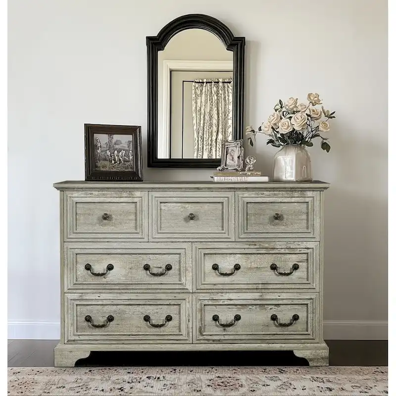 Farmhouse 7 Drawers Dresser for Bedroom