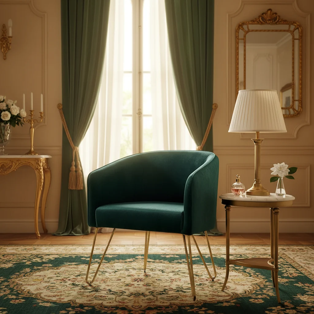 Bette Gold Finish Velvet Accent Chair