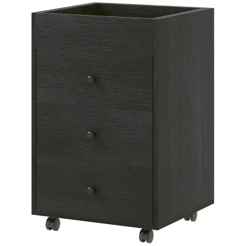 3 Drawer File Cabinet on Wheels Mobile Home Office Storage Cabinet with Top Tray Under Desk Printer Stand