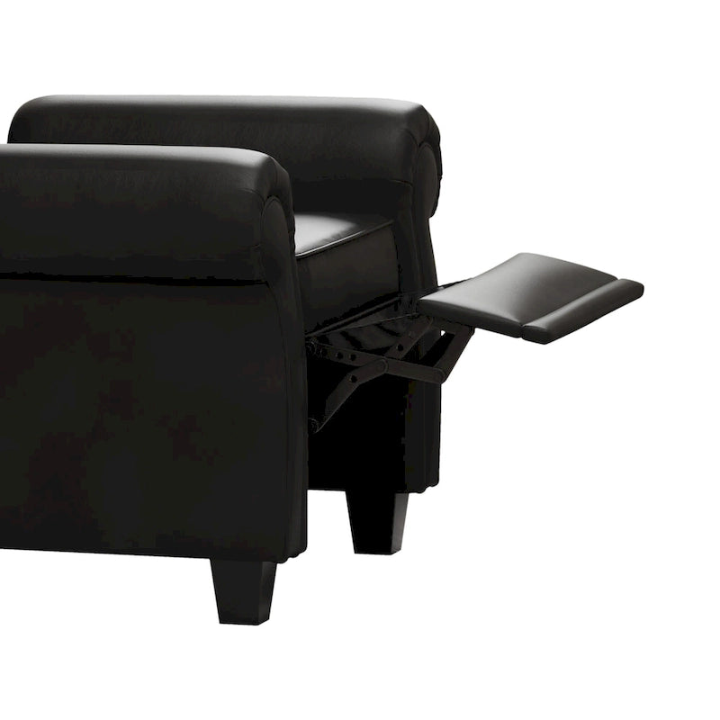 Black Adjustable Tufted Arm Chair with Sturdy Legs