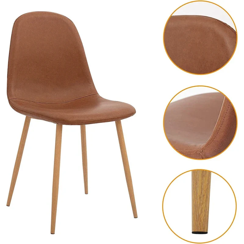 PU Cushion Seat and Metal Legs Side Chair