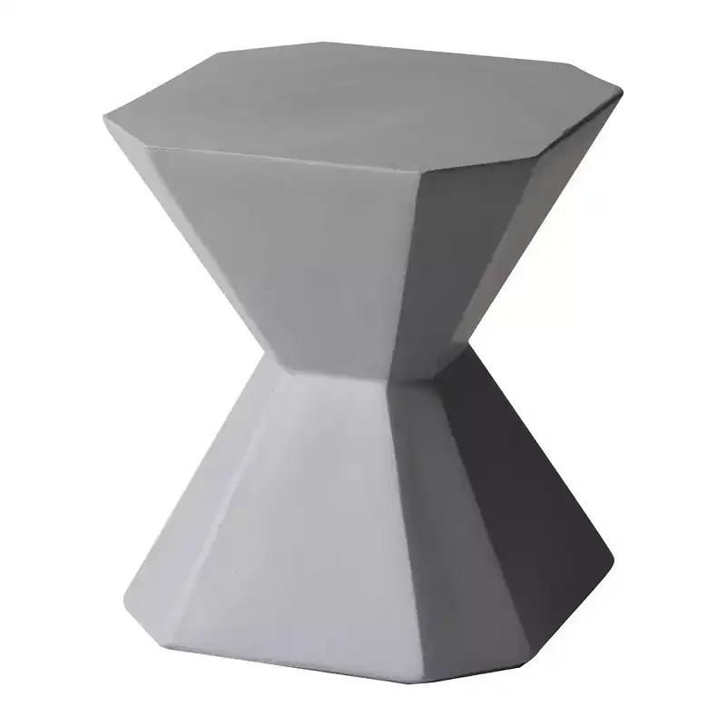 LeisureMod Azure Modern Geometric Side Table - Fiberstone Accent Table or Nightstand