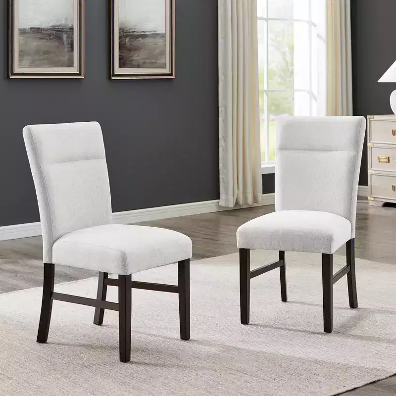 Roundhill Furniture Madison Contemporary Upholstered Dining Chairs, Set of 2, Gray
