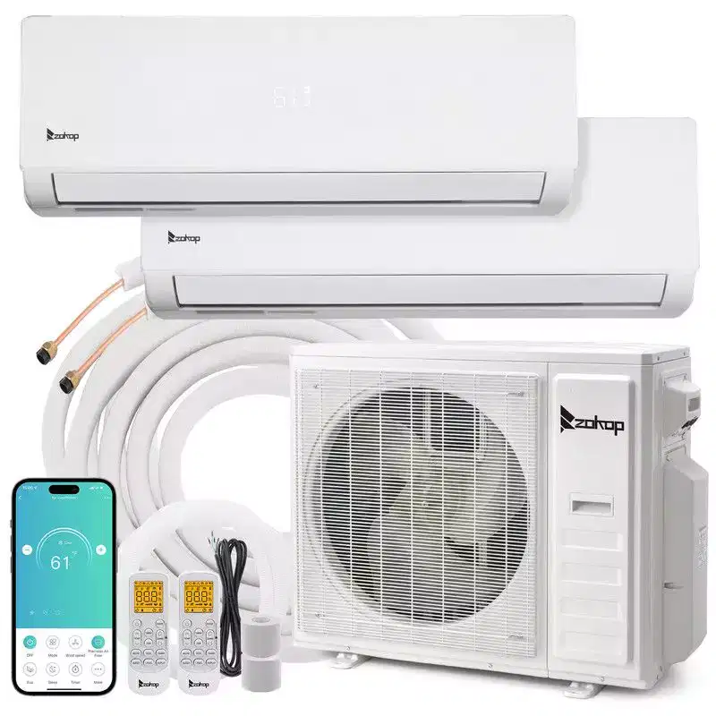 Karl Home 2-Zone 38000 BTU 20 SEER2 Mini Split Air Conditioner with Heat Pump (18K+18K)