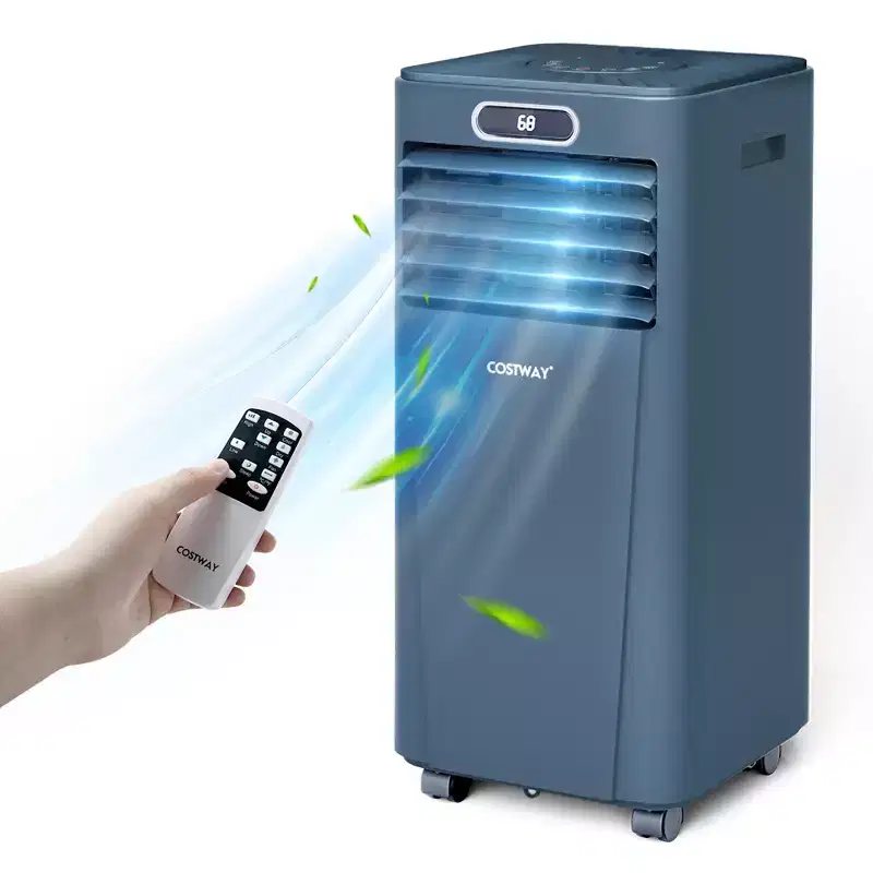 Costway 6000 BTU (10000 BTU ASHRAE) Portable Air Conditioner w/ Remote Control 3-in-1 Air Cooler w/ Drying
