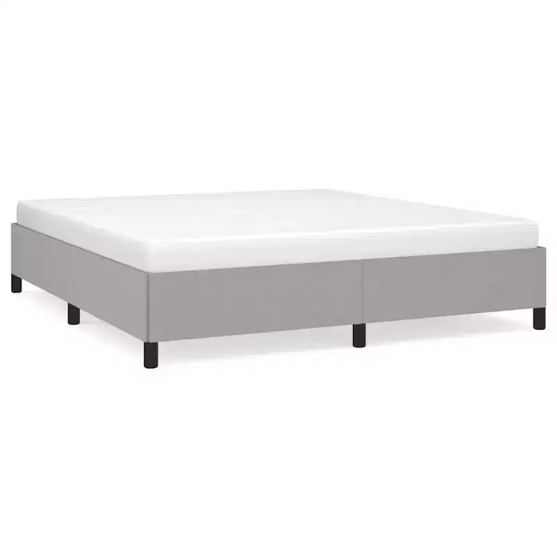 Bed Frame Light Gray 100% polyester fabric, plywood, engineered wood
