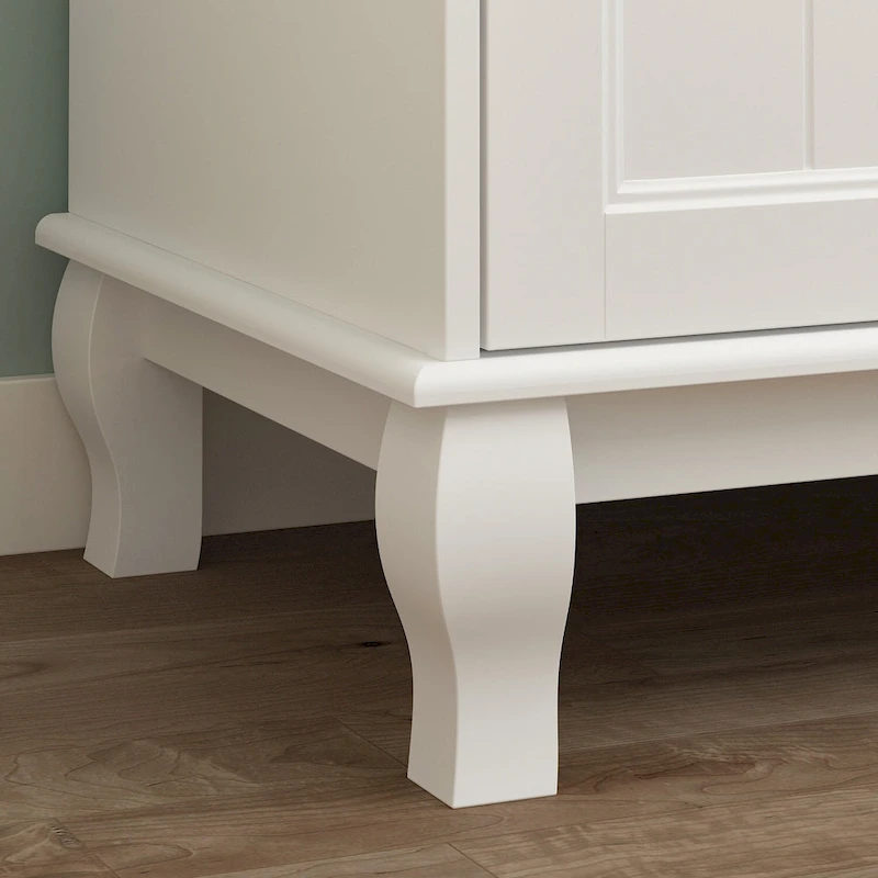 Armoire White Lacquer Wardrobe Engineered Wood for Bedroom