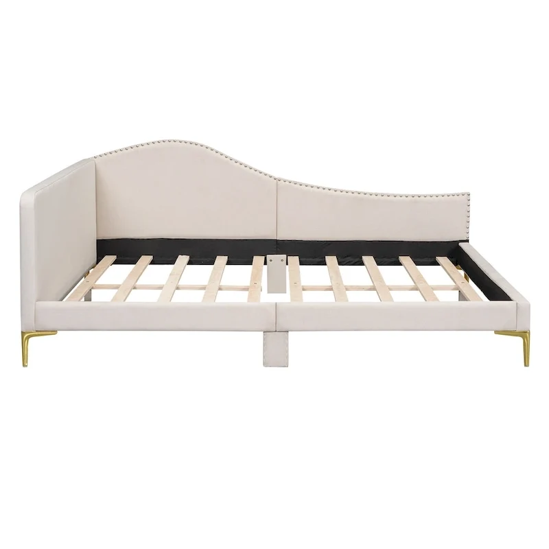 Upholstered Daybed with Guardrail and Headboard