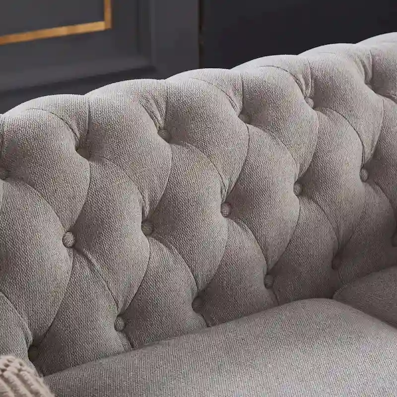 Chesterfield Linen Fabric Sofa