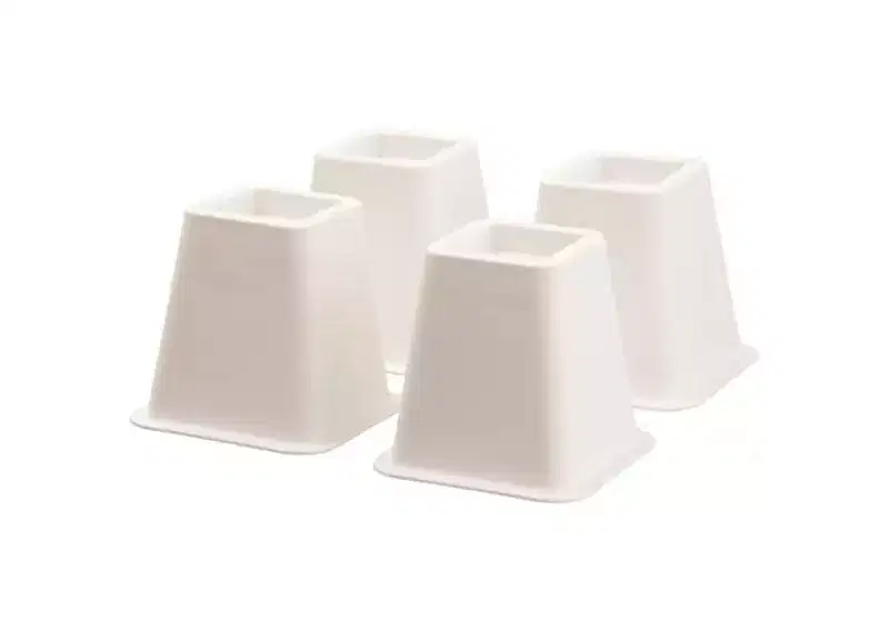 4 Pack Bed Risers, White High-Quality Furniture Risers 5 to 6 inches - Furniture Riser - HomeItUsa