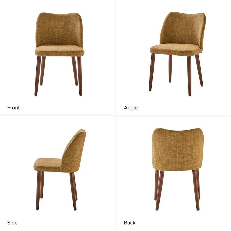 Melisa Upholstered Solid Wood Dining Chair Set of 6 by HULALA HOME