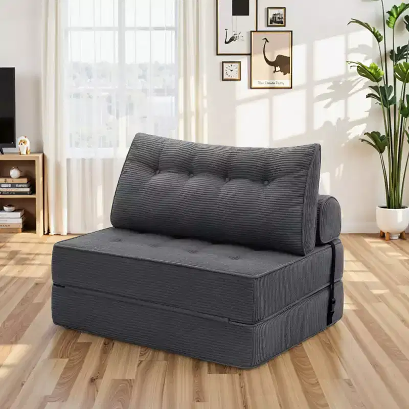 WARMOUNTS Foldable Sofa Bed with Adjustable Backrest, Convertible Twin Size Sleeper Sofa for Living Room & Office