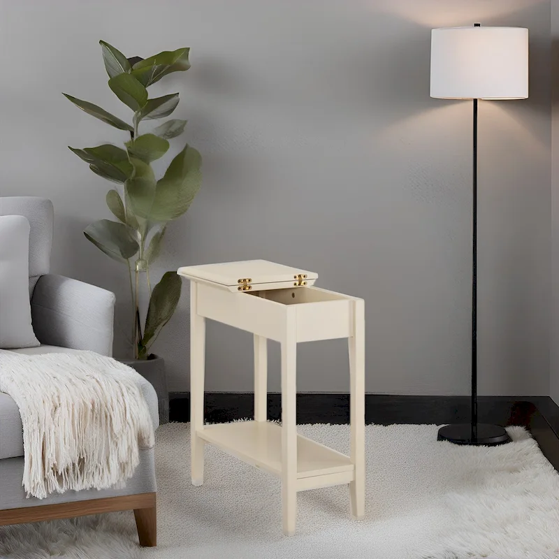 Stylish Slim End Table, Narrow Nightstand, and Skinny Bedside Table