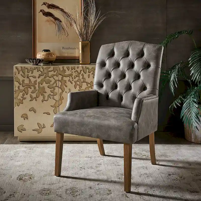 Benchwright Premium Tufted Dining Arm Chair by iNSPIRE Q Artisan