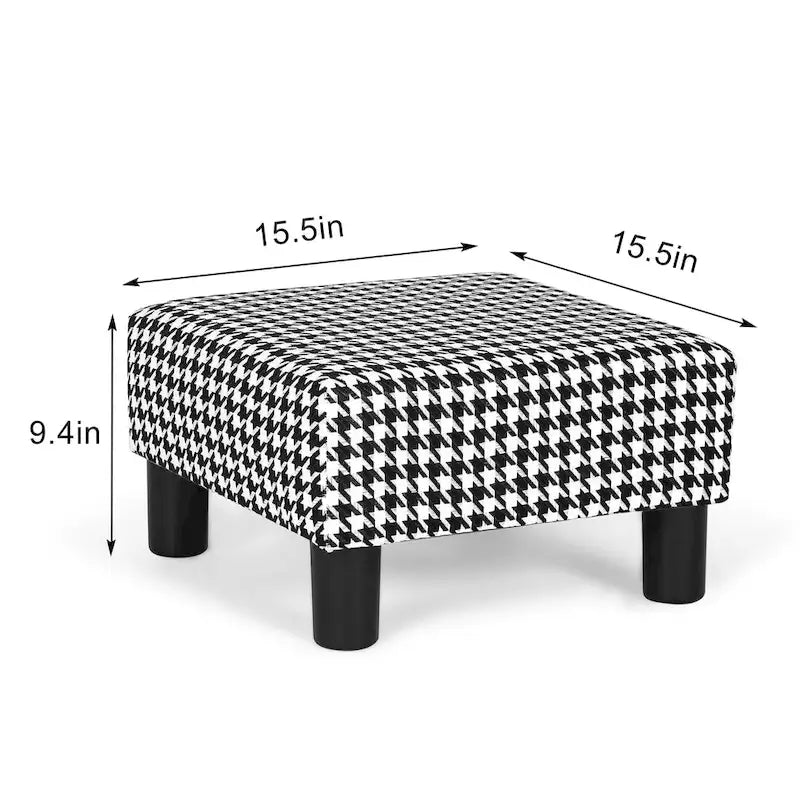 Small Square Footstool Ottoman Modern Fabric Footrest Stool