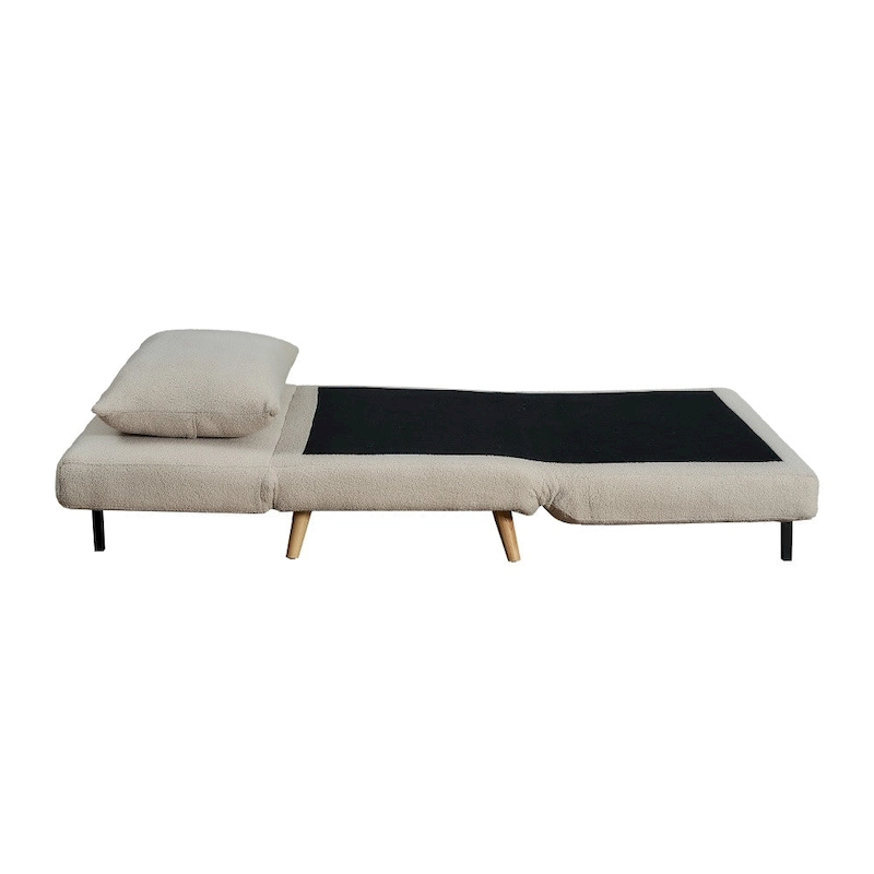 Foldable Sleep Chair with Hideaway Legs and Backrest Pillow - 75.5D x 41W x 30H