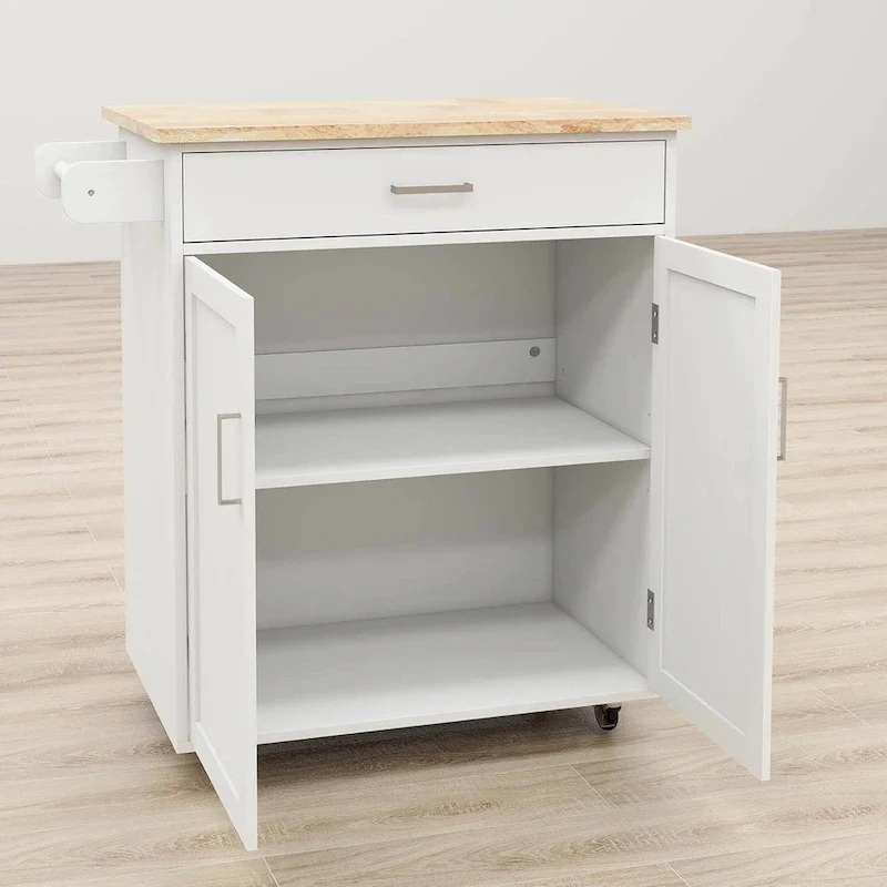 Kitchen island rolling trolley cart