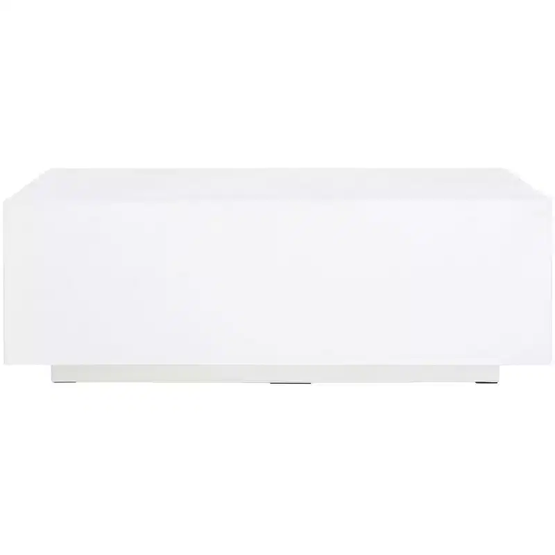 White Faux Concrete Rectangle Coffee Table, MDF, No Assembly Required, 40