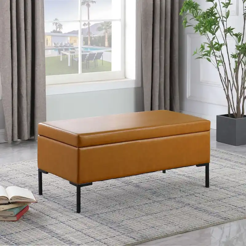 Round Upholstered Accent Ottoman | Padded Seat | Living Room Footrest & Extra Seating