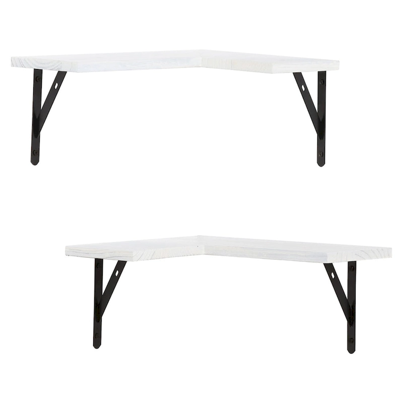 Wood Floating Shelves Set of 2, Wall Mounted Shelves for Bathroom Bedroom Living Room, and Kitchen Wall Decor 15.7*11.4in