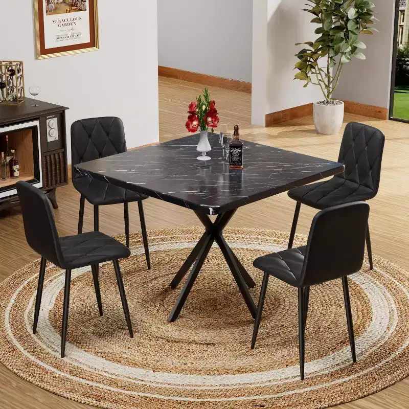 Okak Square Dining Table Modern Dining Table for 4-6 Person, Coffee Table for Kitchen Dining Room, Office