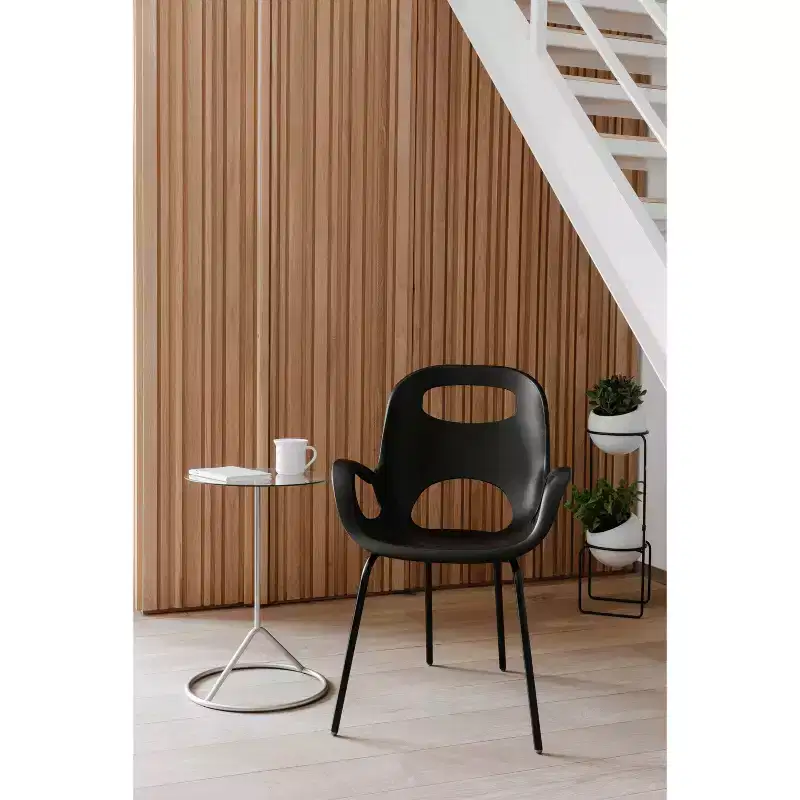 Stackable Dining Chair, Curved Back, Polypropylene Seat & Steel Legs, Holds 250 lbs