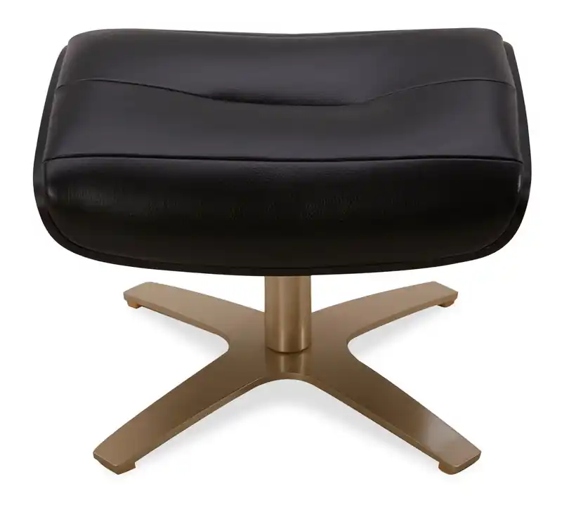Top-Grain Genuine Leather Swivel Reclining Chair with Footrest