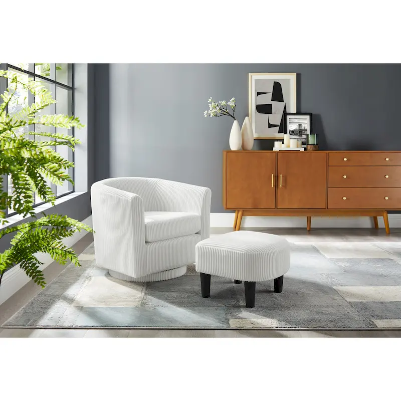 26.38 Swivel Arm Chair with Ottoman