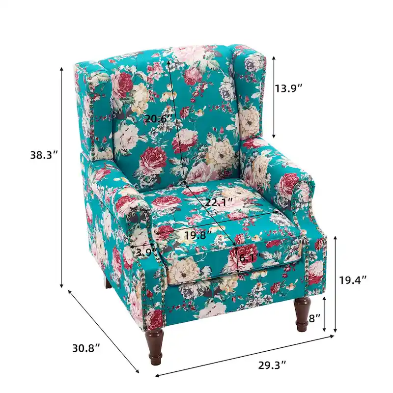 Upholstered Accent Chair Nailhead Trim Arm Chair