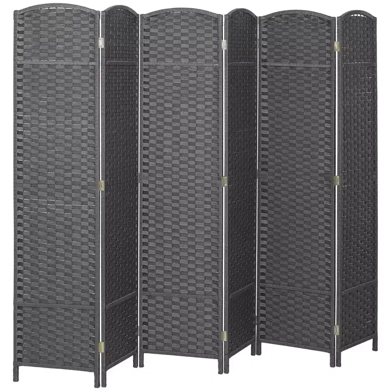 Folding Room Divider Screen 6 Panel 5.6 ' Tall Privacy Screen Freestanding Room Partition for Home Office