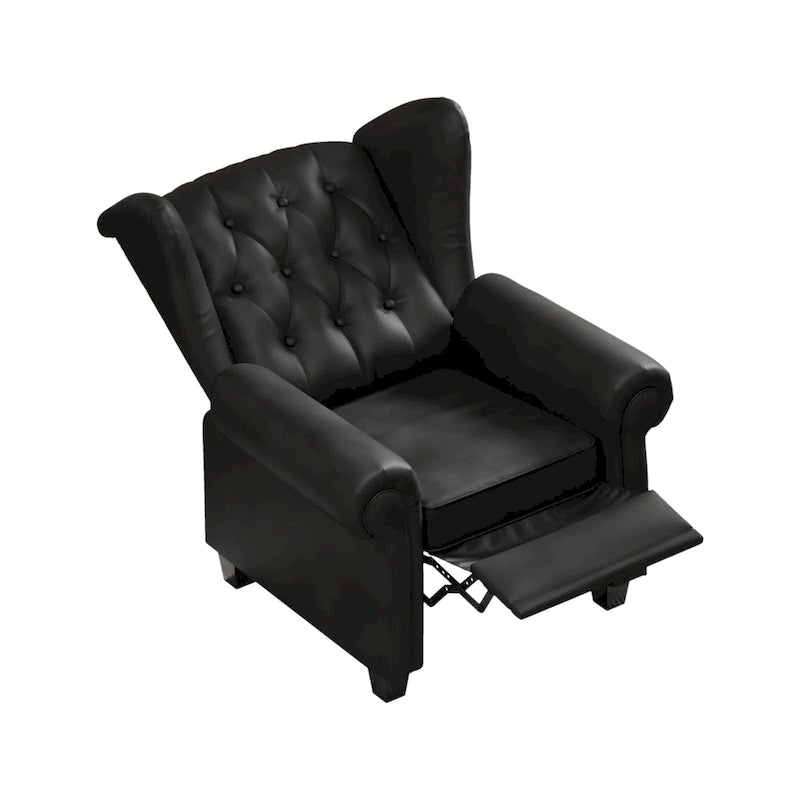 Black Adjustable Tufted Arm Chair with Sturdy Legs