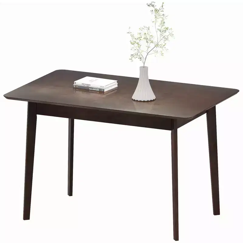 47.2 Rectangle Dining Table for 4, Mid-Century Modern Kitchen Table with Rubber Wood Legs for Dining Room